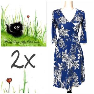 Classic Floral Wrap Dress with POCKETS!